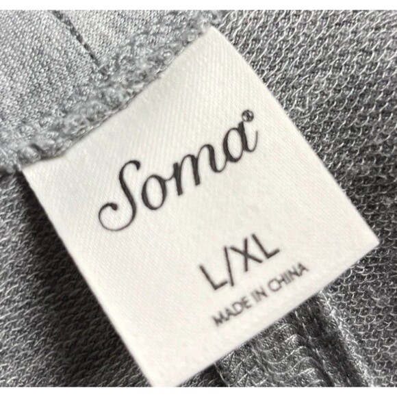 Soma Lounge Cardigan Large XL Women's Size Gray Long Sleeve COZY COMFORT - Picture 4 of 5